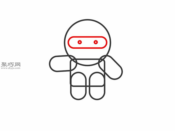 卡通型忍者的画法教程图解 4