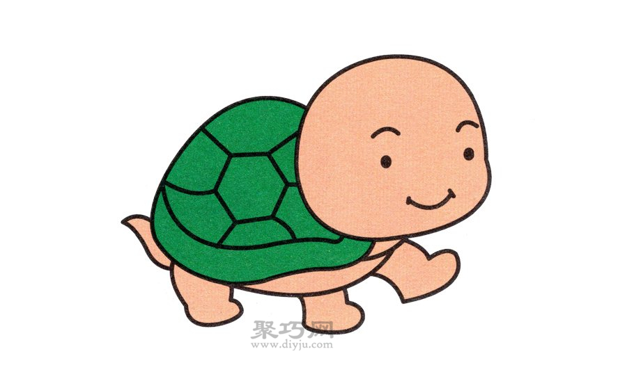 小乌龟简笔画的画法