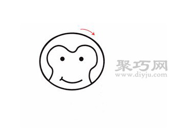 猴子简笔画的画法步骤1