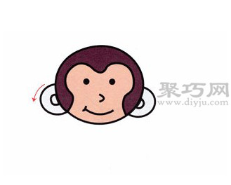 猴子简笔画的画法步骤2