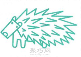 身上很多刺的小豪猪简笔画，你知道怎么画吗？