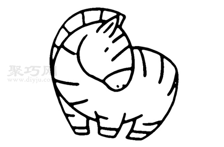 四步画斑马简单画法