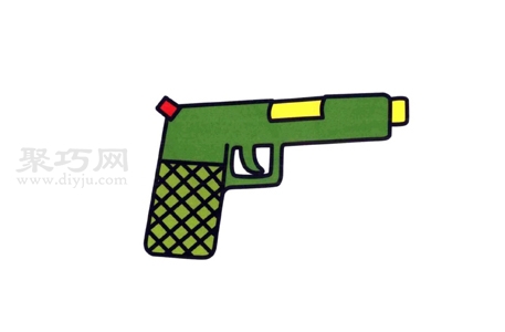 绿色的手枪如何画 来看绿色的手枪简笔画步骤