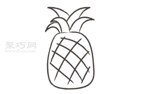 四步画菠萝简单画法
