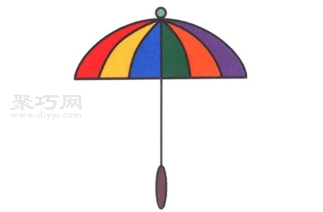 5步画雨伞画法 来学雨伞简笔画