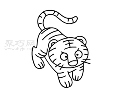 怎么画老虎好看又简单 一步一步教你画老虎简笔画
