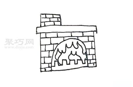 冬季取暖壁炉简笔画