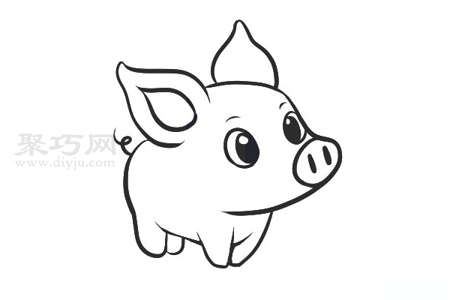 小猪画法图解 一起来学小猪简笔画