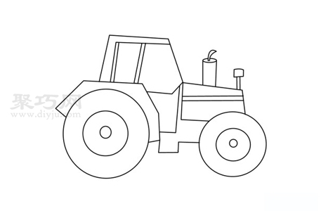 7步画拖拉机简单又漂亮