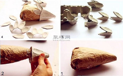 鸡蛋托diy小刺猬图解