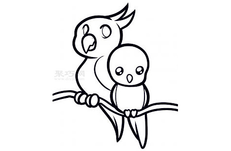 简易画两只鹦鹉的步骤 画两只鹦鹉的简笔画图片