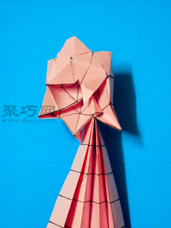 手工DIY折纸带底座玫瑰花图解教程