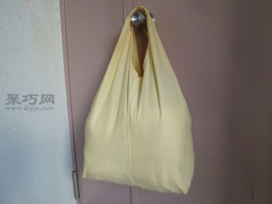 DIY手工环保布兜图文教程  教你如何用衬衫巧改布兜