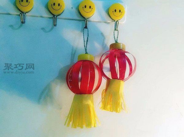 矿泉水瓶DIY小红灯笼 节日装饰品手工制作教程