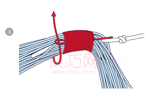 中国结同心穗一次同心编法第4步